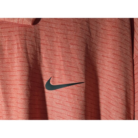 NIKE GOLF Polo Mens XXL Orange Striped Dri-Fit UV Short Sleeve Activewear - Picture 2 of 6